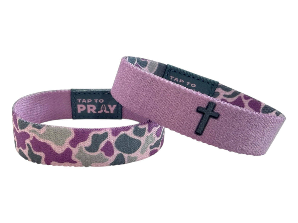 Tap To Pray® Wristband – River Rock Camo - Lilac-Versible-Market Street Nest, Fashionable Clothing, Shoes and Home Décor Located in Mabank, TX