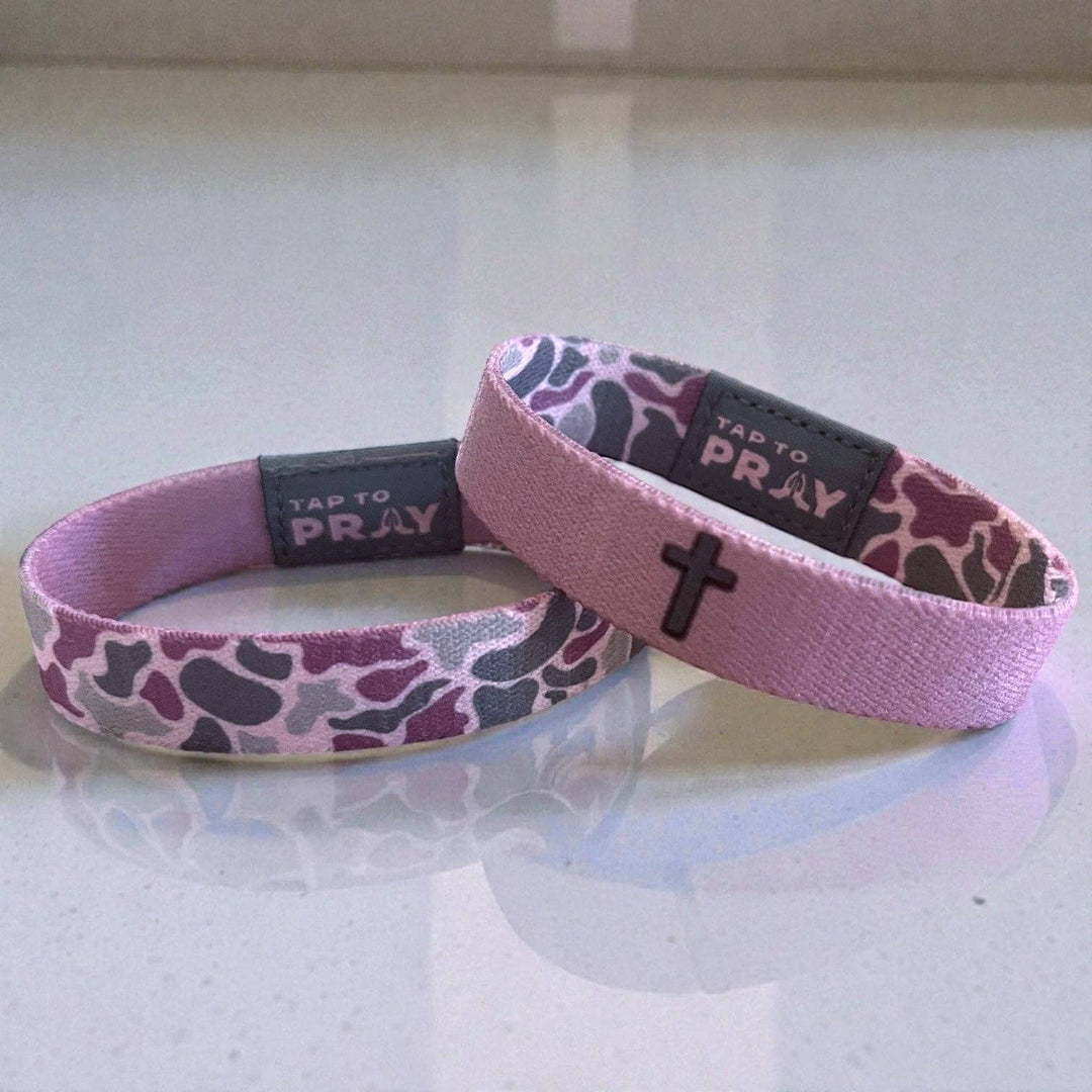 Tap To Pray® Wristband – River Rock Camo - Lilac-Versible-Market Street Nest, Fashionable Clothing, Shoes and Home Décor Located in Mabank, TX