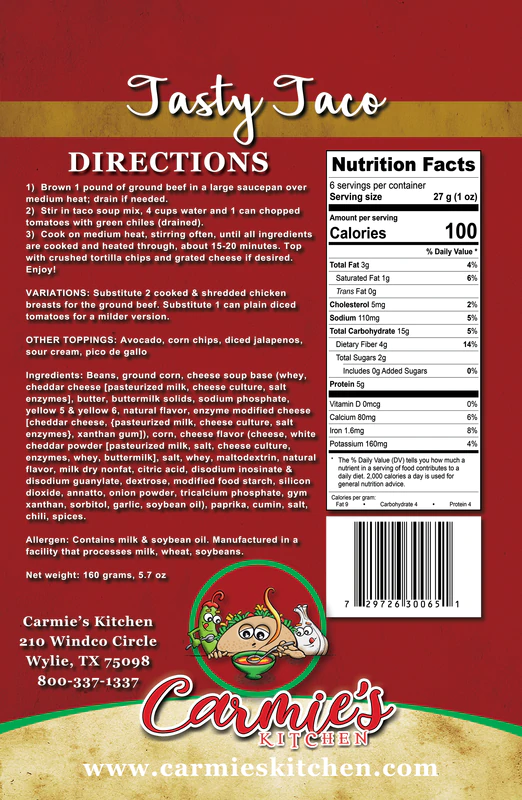 Tasty Taco Soup Mix-Carmie&