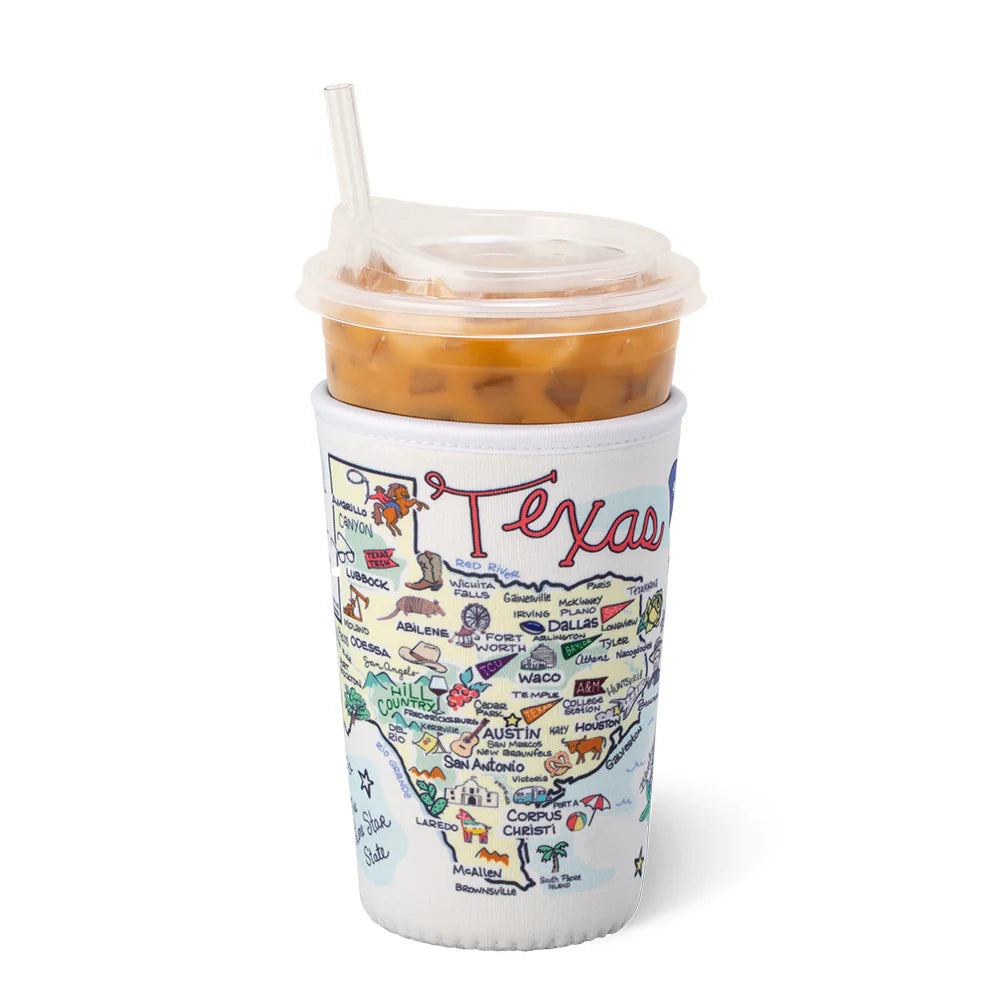 Texas Iced Cup Coolie - Medium-04-Kitchen & Food-Swig Life-Market Street Nest, Fashionable Clothing, Shoes and Home Décor Located in Mabank, TX