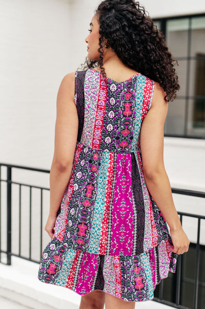 That's So Boho Mixed Print Sleeveless Dress-Dresses-Ave Shops-Market Street Nest, Fashionable Clothing, Shoes and Home Décor Located in Mabank, TX