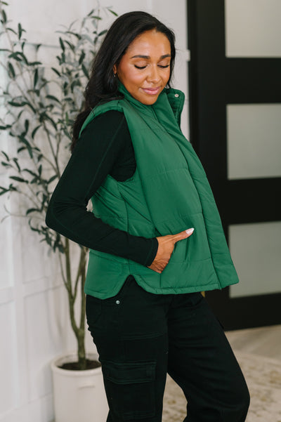 That's What I'm Talkin' About Puffer Vest in Hunter Green-Womens-Ave Shops-Market Street Nest, Fashionable Clothing, Shoes and Home Décor Located in Mabank, TX