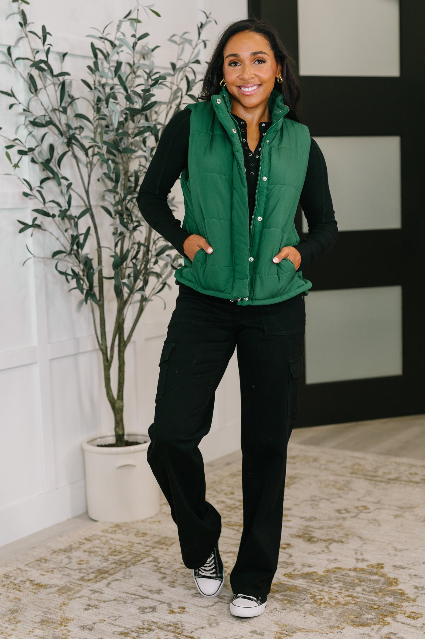 That's What I'm Talkin' About Puffer Vest in Hunter Green-Womens-Ave Shops-Market Street Nest, Fashionable Clothing, Shoes and Home Décor Located in Mabank, TX