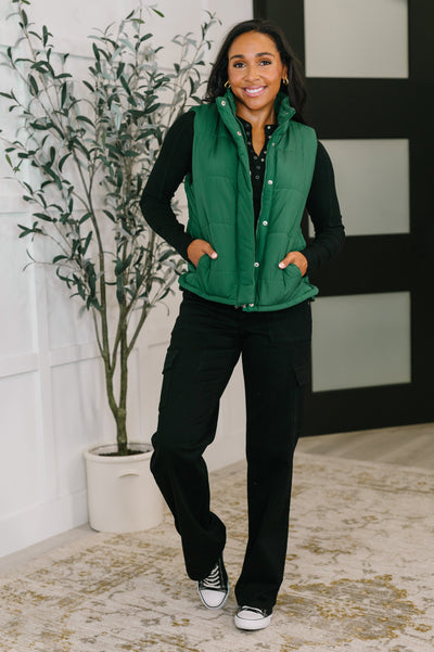 That's What I'm Talkin' About Puffer Vest in Hunter Green-Womens-Ave Shops-Market Street Nest, Fashionable Clothing, Shoes and Home Décor Located in Mabank, TX