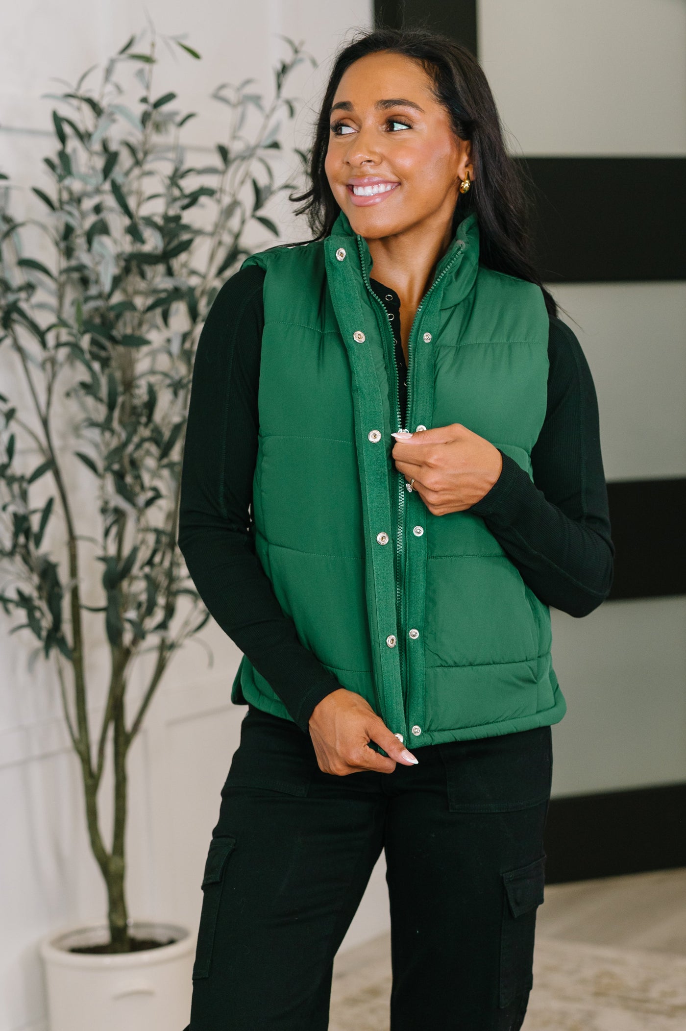 That's What I'm Talkin' About Puffer Vest in Hunter Green-Womens-Ave Shops-Market Street Nest, Fashionable Clothing, Shoes and Home Décor Located in Mabank, TX