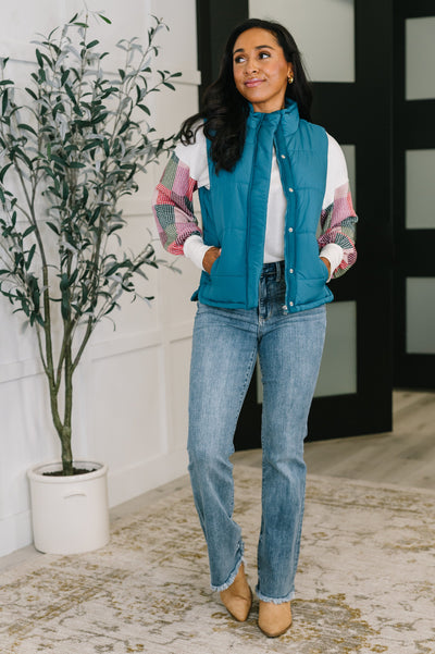 That's What I'm Talkin' About Puffer Vest in Teal-Womens-Ave Shops-Market Street Nest, Fashionable Clothing, Shoes and Home Décor Located in Mabank, TX