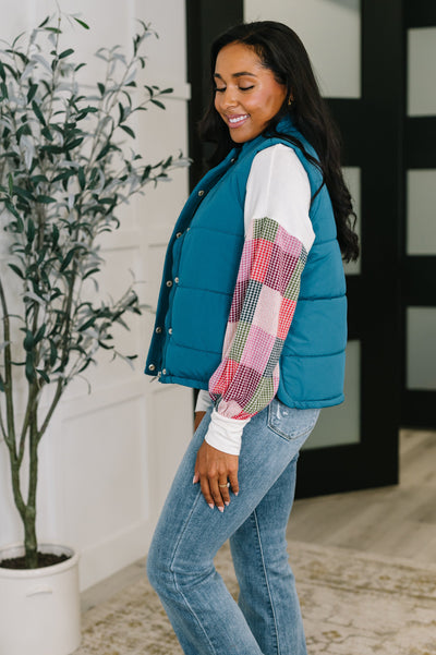 That's What I'm Talkin' About Puffer Vest in Teal-Womens-Ave Shops-Market Street Nest, Fashionable Clothing, Shoes and Home Décor Located in Mabank, TX