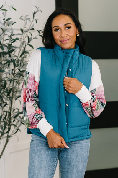 That's What I'm Talkin' About Puffer Vest in Teal-Womens-Ave Shops-Market Street Nest, Fashionable Clothing, Shoes and Home Décor Located in Mabank, TX