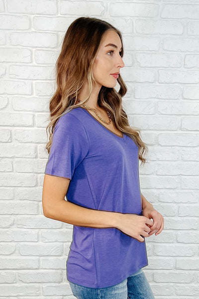 The Every Outfit Basic V-Neck Top in Marlin-Womens-Ave Shops-Market Street Nest, Fashionable Clothing, Shoes and Home Décor Located in Mabank, TX