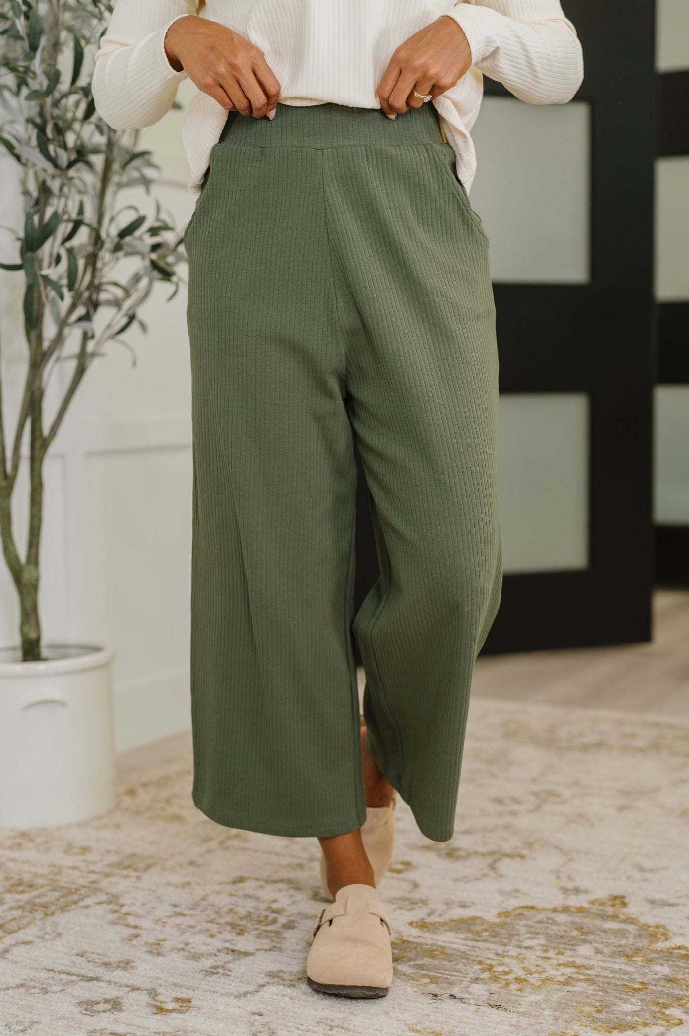 Thyme Culottes in Dusty Pine-Womens-Ave Shops-Market Street Nest, Fashionable Clothing, Shoes and Home Décor Located in Mabank, TX