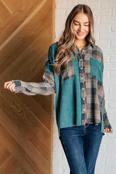 Tied for Time Thermal Plaid Button Up-Tops-Ave Shops-Market Street Nest, Fashionable Clothing, Shoes and Home Décor Located in Mabank, TX