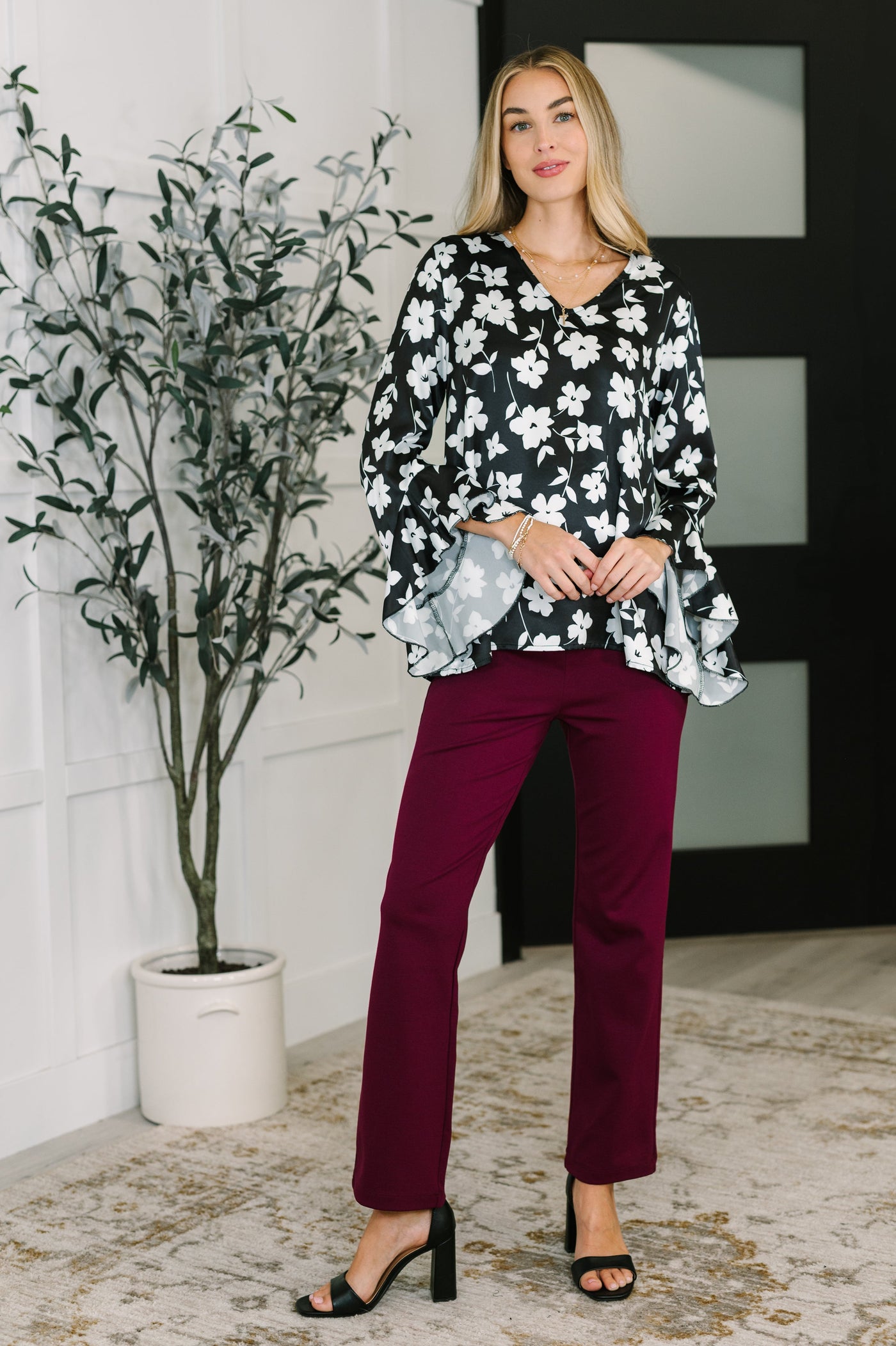 Time and Time Again Floral Blouse-Womens-Ave Shops-Market Street Nest, Fashionable Clothing, Shoes and Home Décor Located in Mabank, TX