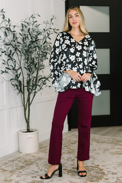 Time and Time Again Floral Blouse-Womens-Ave Shops-Market Street Nest, Fashionable Clothing, Shoes and Home Décor Located in Mabank, TX