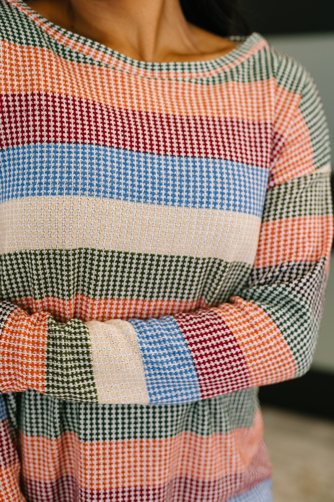 To Be Determined Drop Shoulder Top in Rust, Olive and Blue-Womens-Ave Shops-Market Street Nest, Fashionable Clothing, Shoes and Home Décor Located in Mabank, TX