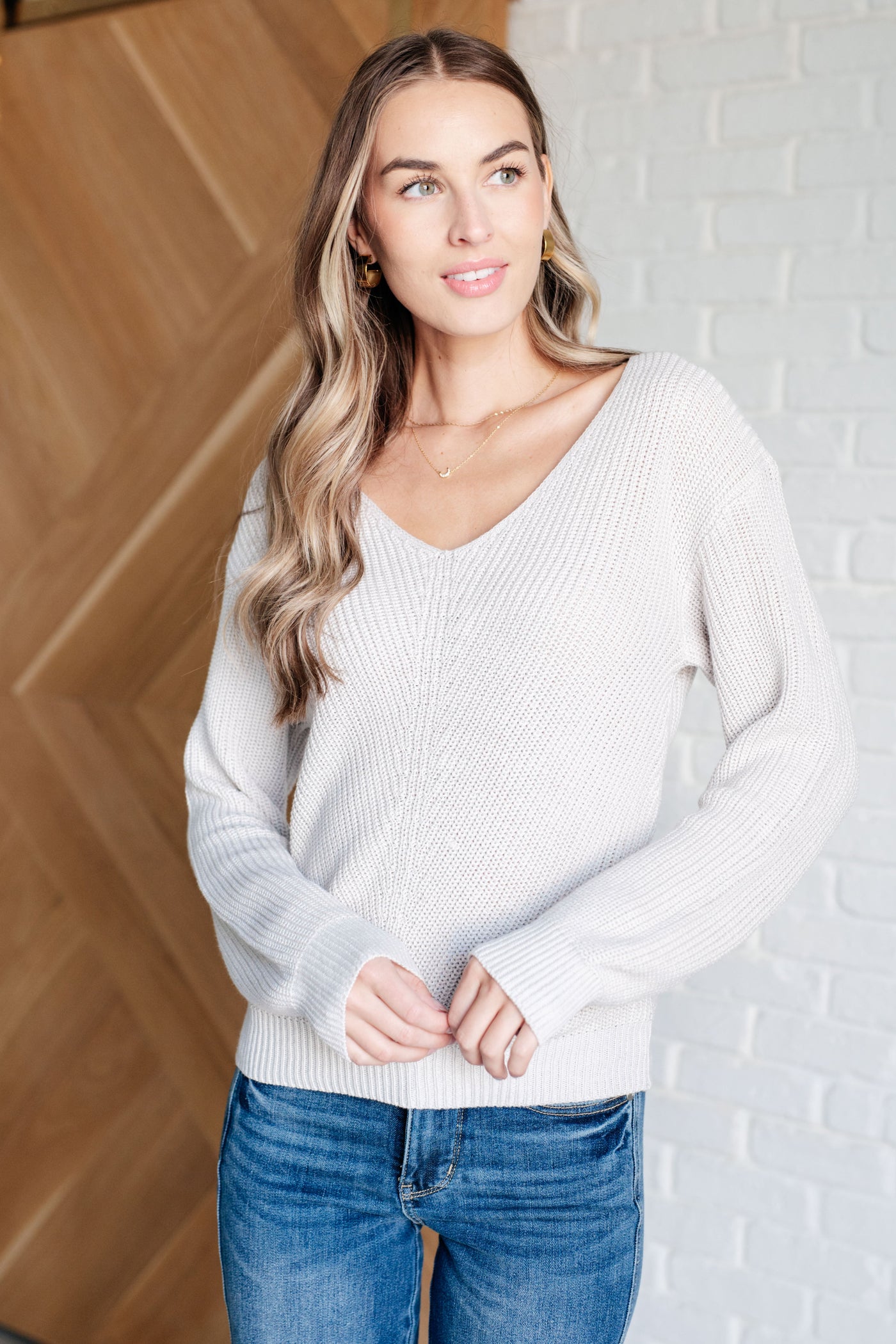 Told You So Ribbed Knit V Neck Sweater-Tops-Ave Shops-Market Street Nest, Fashionable Clothing, Shoes and Home Décor Located in Mabank, TX