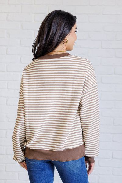 Too Good to be True Striped Drop Shoulder Top in Brown-Tops-Ave Shops-Market Street Nest, Fashionable Clothing, Shoes and Home Décor Located in Mabank, TX