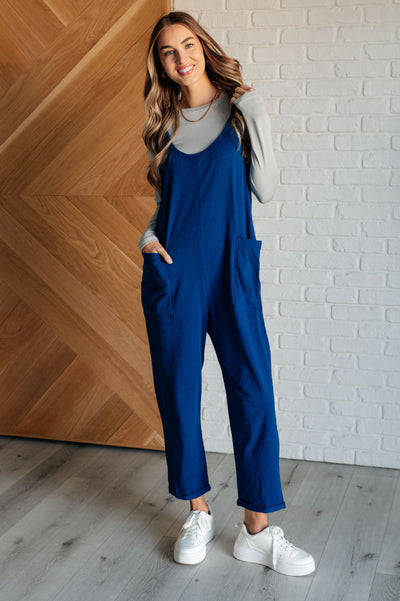 Totally Me Spaghetti Strap Jumpsuit in Light Navy-Jumpsuits & Rompers-Ave Shops-Market Street Nest, Fashionable Clothing, Shoes and Home Décor Located in Mabank, TX