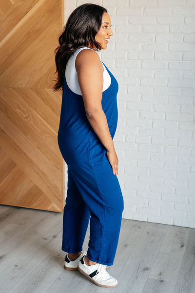 Totally Me Spaghetti Strap Jumpsuit in Light Navy-Jumpsuits & Rompers-Ave Shops-Market Street Nest, Fashionable Clothing, Shoes and Home Décor Located in Mabank, TX