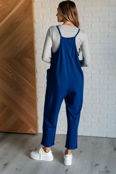 Totally Me Spaghetti Strap Jumpsuit in Light Navy-Jumpsuits & Rompers-Ave Shops-Market Street Nest, Fashionable Clothing, Shoes and Home Décor Located in Mabank, TX