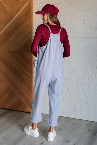 Totally Me Spaghetti Strap Jumpsuit in Heather Grey-Jumpsuits & Rompers-Ave Shops-Market Street Nest, Fashionable Clothing, Shoes and Home Décor Located in Mabank, TX