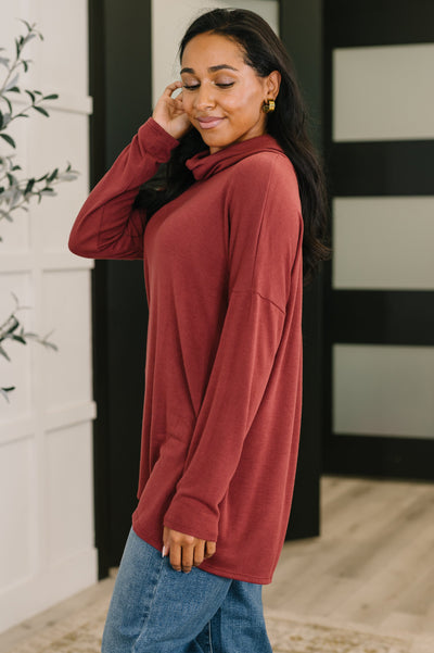 Travel Destination Cowl Neck Pullover in Wine-Womens-Ave Shops-Market Street Nest, Fashionable Clothing, Shoes and Home Décor Located in Mabank, TX