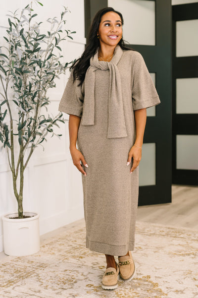 Travel Envy Ribbed Knit Dress in Light Coco-Womens-Ave Shops-Market Street Nest, Fashionable Clothing, Shoes and Home Décor Located in Mabank, TX