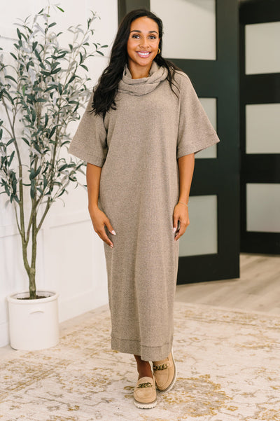 Travel Envy Ribbed Knit Dress in Light Coco-Womens-Ave Shops-Market Street Nest, Fashionable Clothing, Shoes and Home Décor Located in Mabank, TX