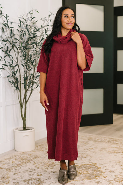 Travel Envy Ribbed Knit Dress in Wine-Womens-Ave Shops-Market Street Nest, Fashionable Clothing, Shoes and Home Décor Located in Mabank, TX