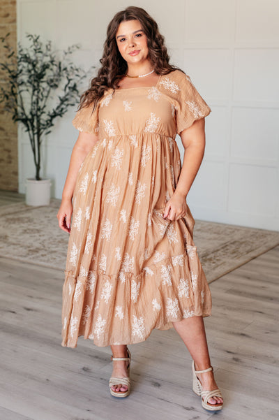 Trusting My Intuition Balloon Sleeve Dress in Camel-Dresses-Ave Shops-Market Street Nest, Fashionable Clothing, Shoes and Home Décor Located in Mabank, TX