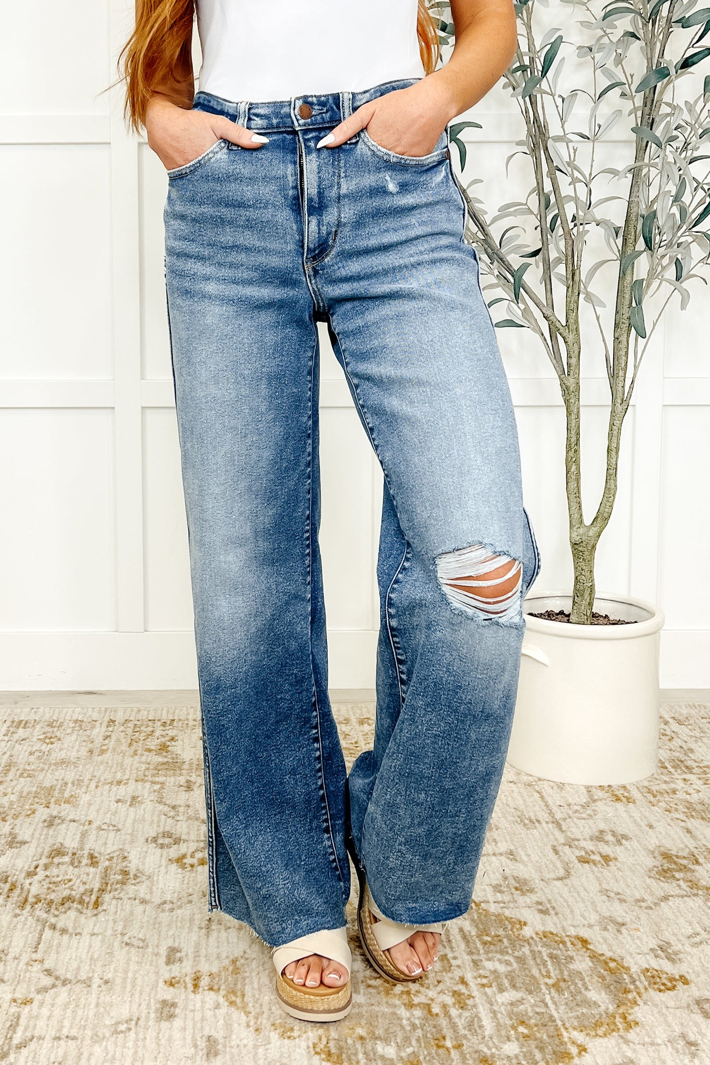 Tucker High Rise Vintage Wash Wide Leg Jeans-Womens-Ave Shops-Market Street Nest, Fashionable Clothing, Shoes and Home Décor Located in Mabank, TX