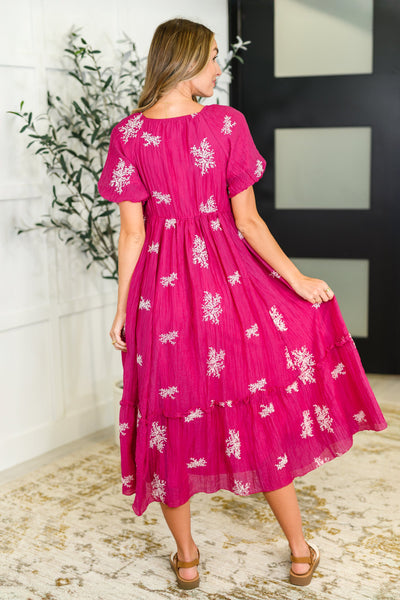 Twirl in Bloom Square Neck Dress in Hot Pink-Womens-Ave Shops-Market Street Nest, Fashionable Clothing, Shoes and Home Décor Located in Mabank, TX