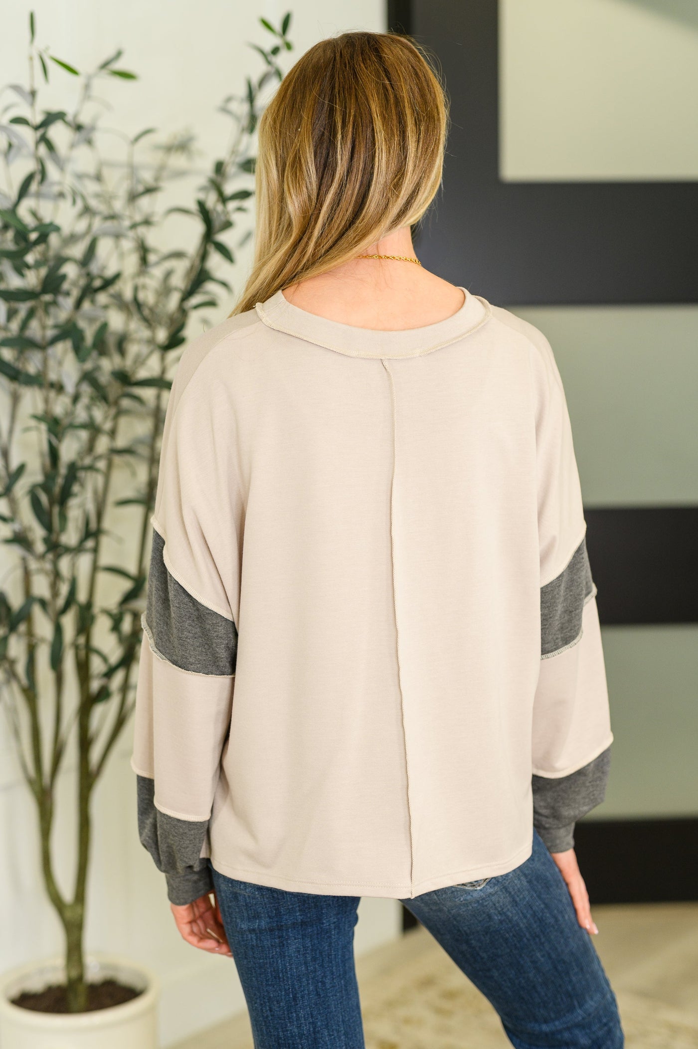 Two-Tone Take Drop Shoulder Top-Womens-Ave Shops-Market Street Nest, Fashionable Clothing, Shoes and Home Décor Located in Mabank, TX