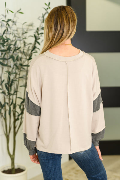 Two-Tone Take Drop Shoulder Top-Womens-Ave Shops-Market Street Nest, Fashionable Clothing, Shoes and Home Décor Located in Mabank, TX