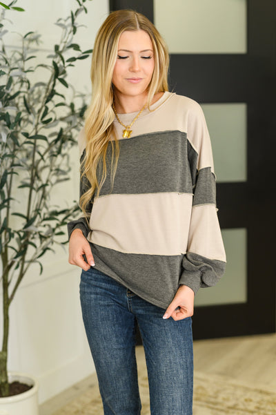 Two-Tone Take Drop Shoulder Top-Womens-Ave Shops-Market Street Nest, Fashionable Clothing, Shoes and Home Décor Located in Mabank, TX