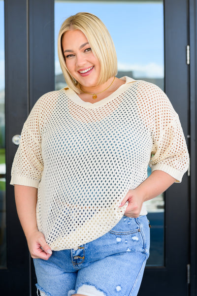 Under The Boardwalk Fishnet Collared Top-Tops-Ave Shops-Market Street Nest, Fashionable Clothing, Shoes and Home Décor Located in Mabank, TX