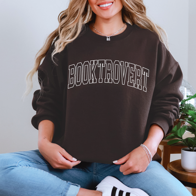 Booktrovert Graphic Sweatshirt-Womens-Ave Shops-Market Street Nest, Fashionable Clothing, Shoes and Home Décor Located in Mabank, TX