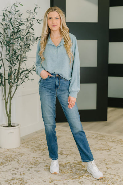 Urban Flux Scooped Hi-Low Long Pullover in Blue Grey-Womens-Ave Shops-Market Street Nest, Fashionable Clothing, Shoes and Home Décor Located in Mabank, TX