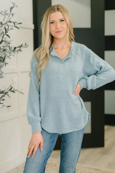Urban Flux Scooped Hi-Low Long Pullover in Blue Grey-Womens-Ave Shops-Market Street Nest, Fashionable Clothing, Shoes and Home Décor Located in Mabank, TX