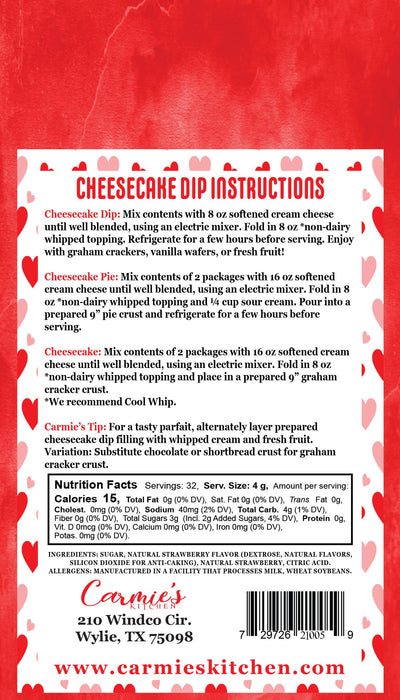 Valentine's Day Strawberries N Cream Cheesecake Dip Gift Box-Carmie's Kitchen-Market Street Nest, Fashionable Clothing, Shoes and Home Décor Located in Mabank, TX