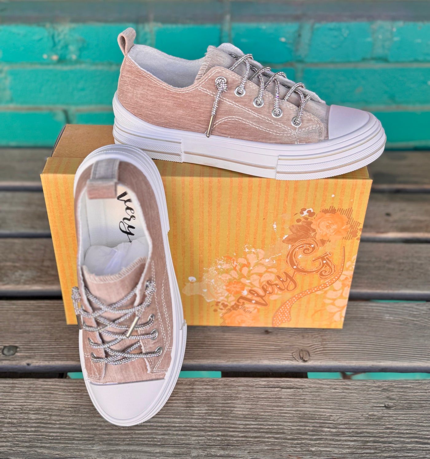 Very G Aman Velvet Tennis Shoe-Shoes-Very G-Market Street Nest, Fashionable Clothing, Shoes and Home Décor Located in Mabank, TX