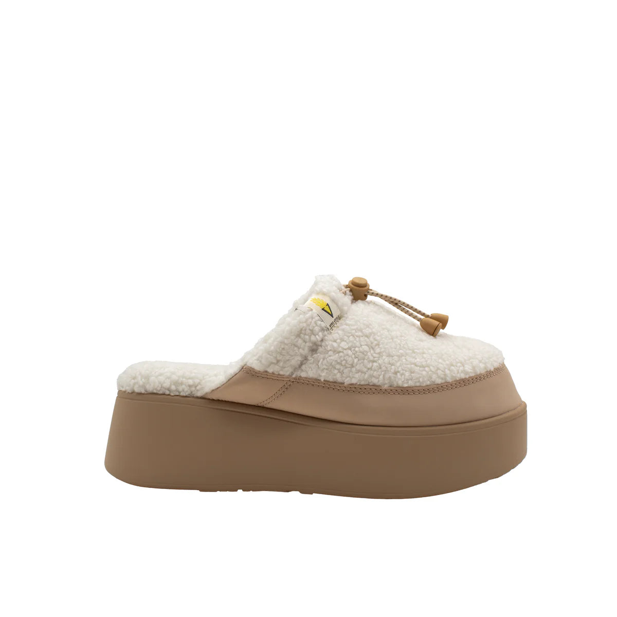 Side View. Volatile Corporal Cream Sherpa Lined Clog/Slipper-Shoes-Volatile Shoewear-Market Street Nest, Fashionable Clothing, Shoes and Home Décor Located in Mabank, TX