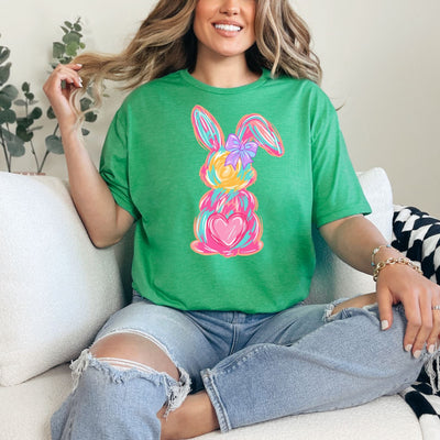 Watercolor Bunny Graphic Tee-Womens-Ave Shops-Market Street Nest, Fashionable Clothing, Shoes and Home Décor Located in Mabank, TX
