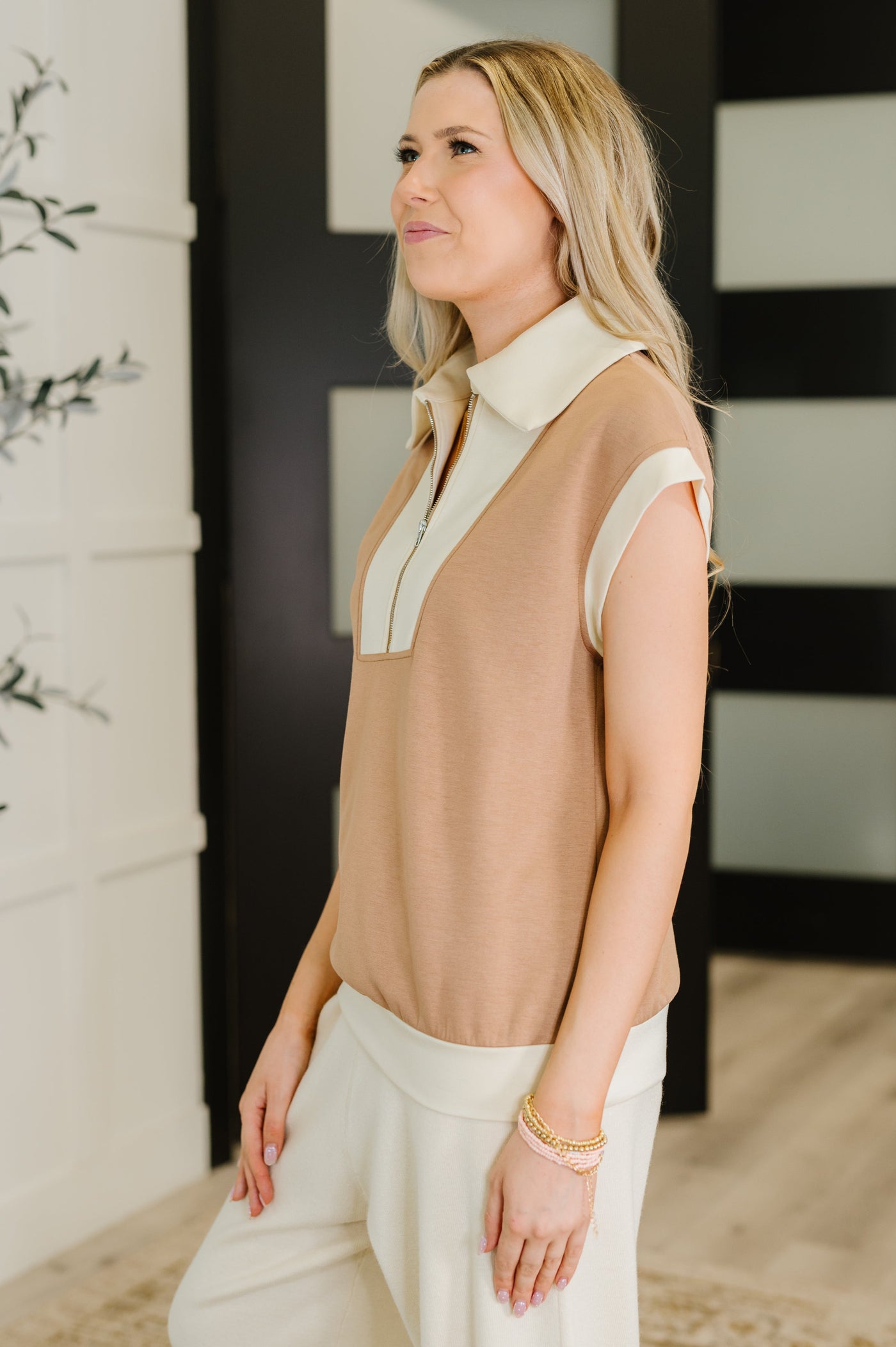 Whispered Urgently Color Block Half Zip Top-Womens-Ave Shops-Market Street Nest, Fashionable Clothing, Shoes and Home Décor Located in Mabank, TX
