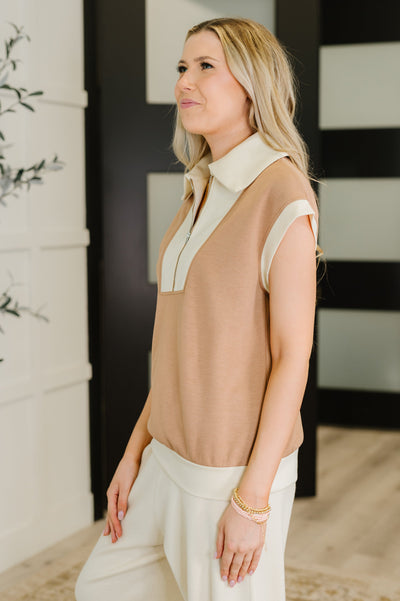 Whispered Urgently Color Block Half Zip Top-Womens-Ave Shops-Market Street Nest, Fashionable Clothing, Shoes and Home Décor Located in Mabank, TX