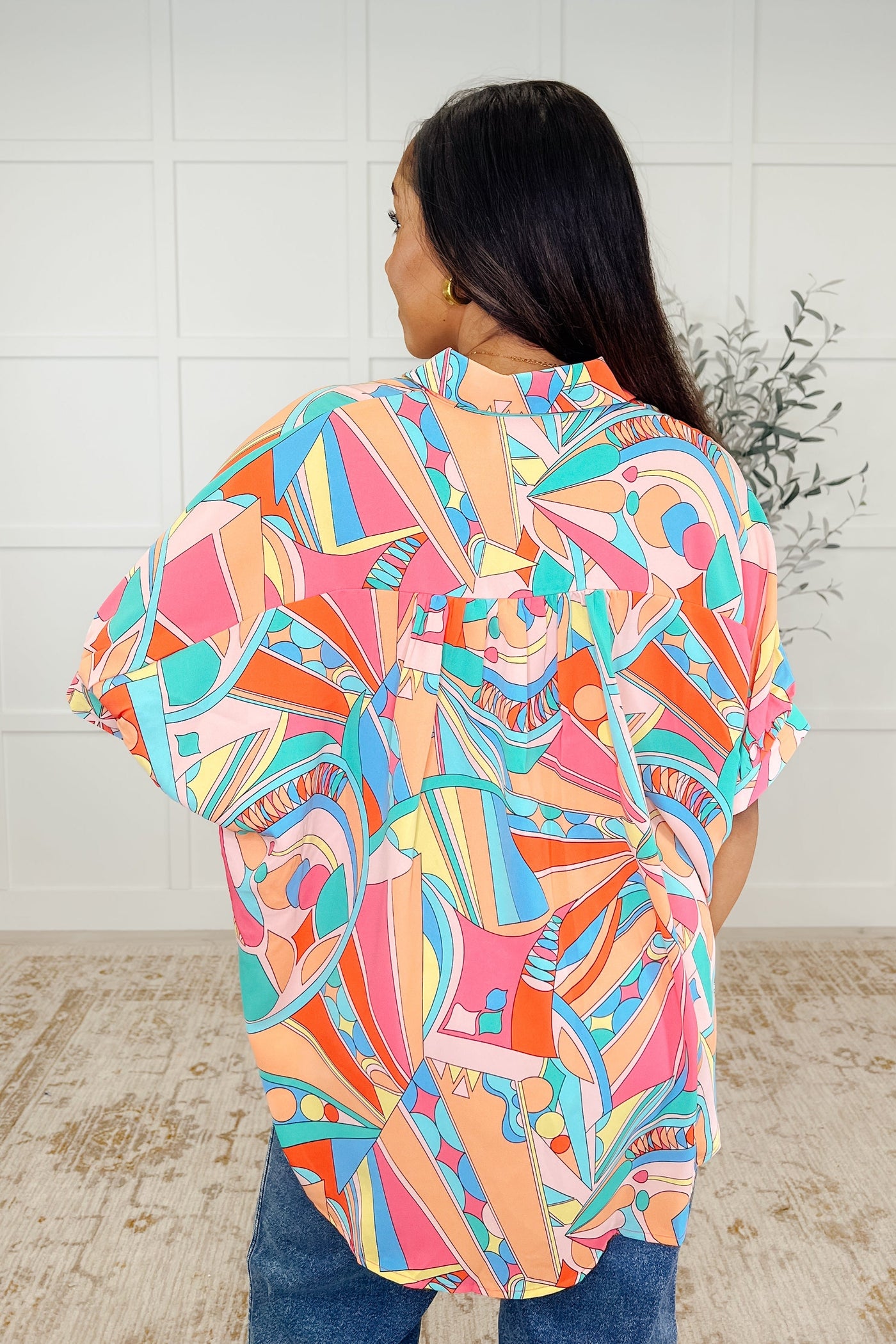 Wide Eyed Abstract Print Batwing Blouse-Womens-Ave Shops-Market Street Nest, Fashionable Clothing, Shoes and Home Décor Located in Mabank, TX