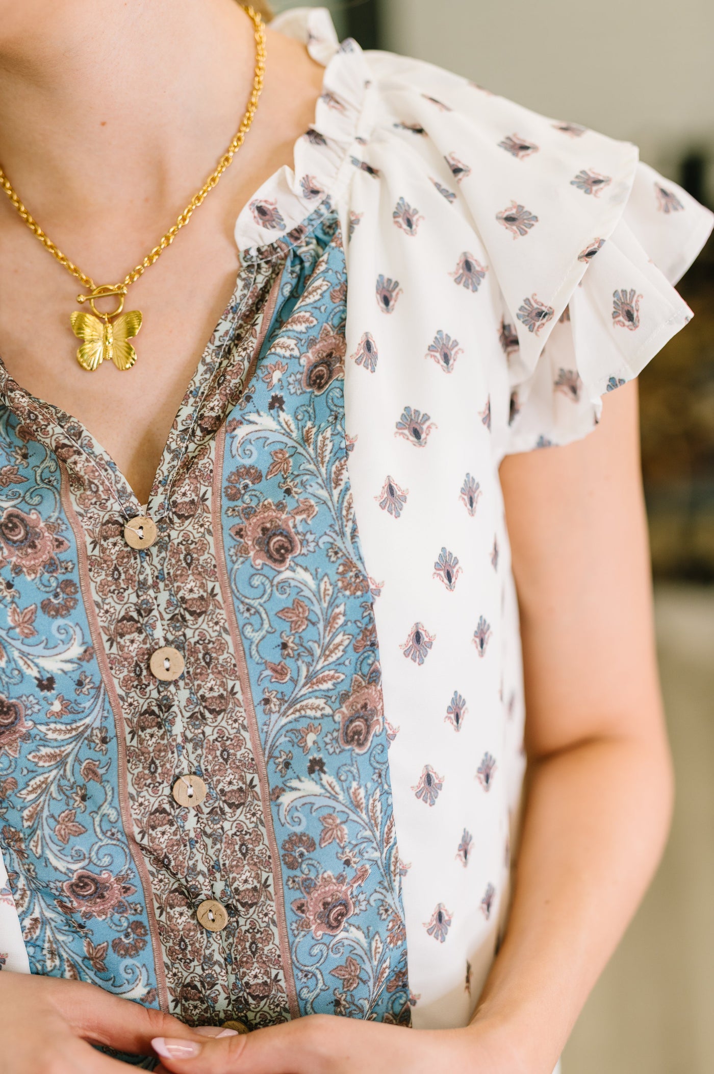 Willow Breeze Short Sleeve Blouse-Womens-Ave Shops-Market Street Nest, Fashionable Clothing, Shoes and Home Décor Located in Mabank, TX
