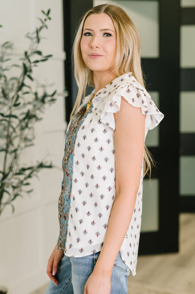 Willow Breeze Short Sleeve Blouse-Womens-Ave Shops-Market Street Nest, Fashionable Clothing, Shoes and Home Décor Located in Mabank, TX
