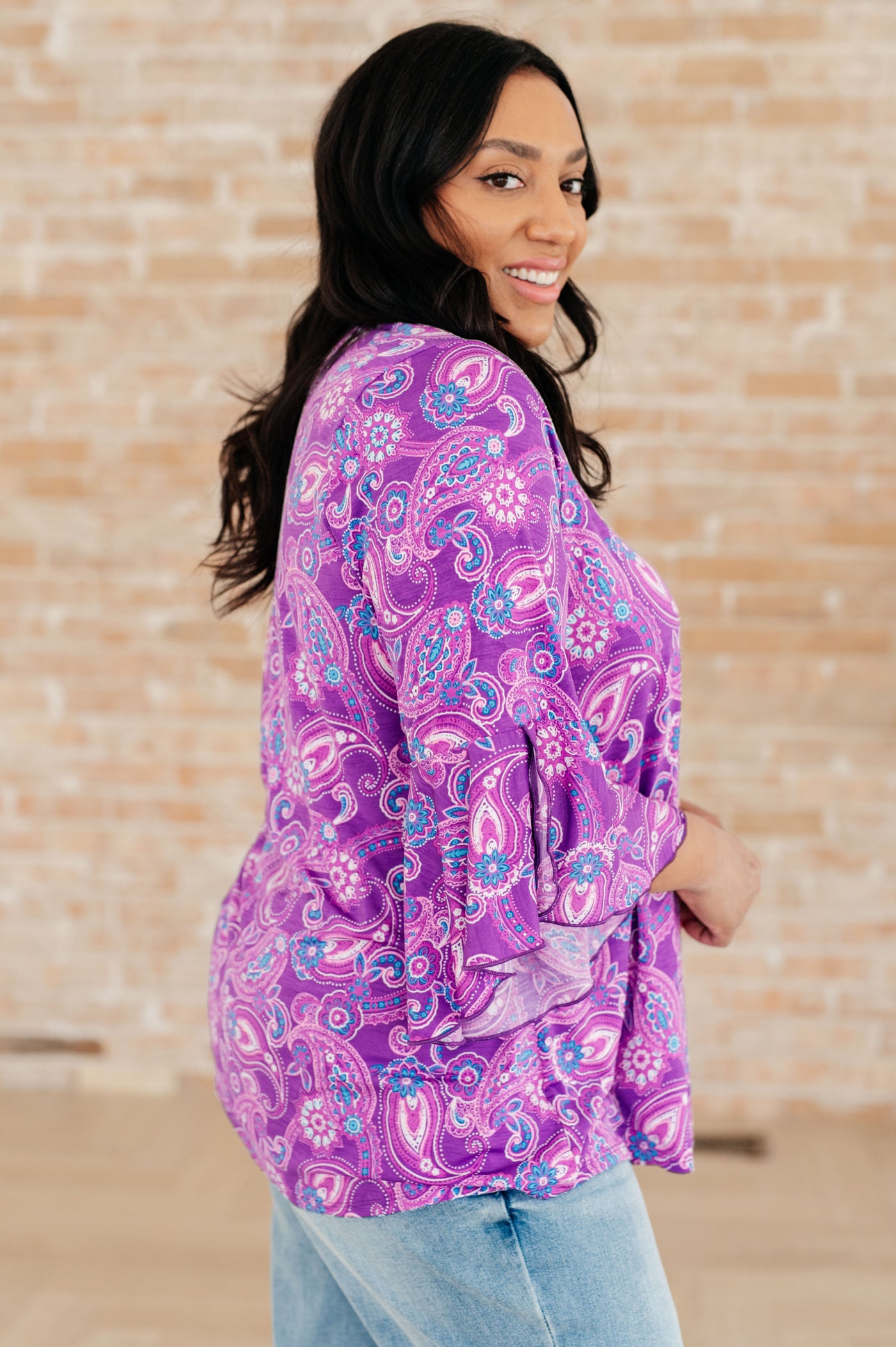 Willow Bell Sleeve Top in Lavender Paisley-Tops-Ave Shops-Market Street Nest, Fashionable Clothing, Shoes and Home Décor Located in Mabank, TX