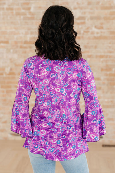 Willow Bell Sleeve Top in Lavender Paisley-Tops-Ave Shops-Market Street Nest, Fashionable Clothing, Shoes and Home Décor Located in Mabank, TX