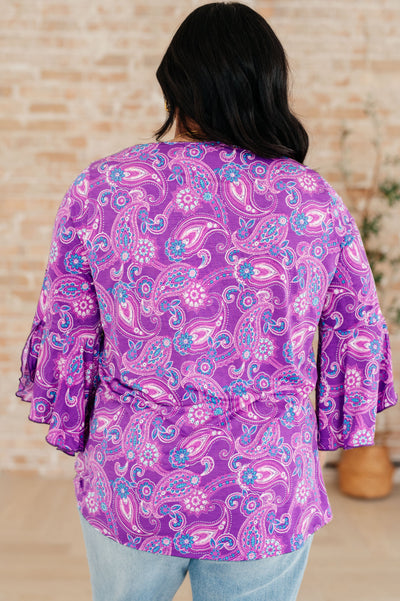 Willow Bell Sleeve Top in Lavender Paisley-Tops-Ave Shops-Market Street Nest, Fashionable Clothing, Shoes and Home Décor Located in Mabank, TX